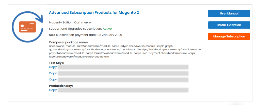Advanced Subscription Products Authorization Keys