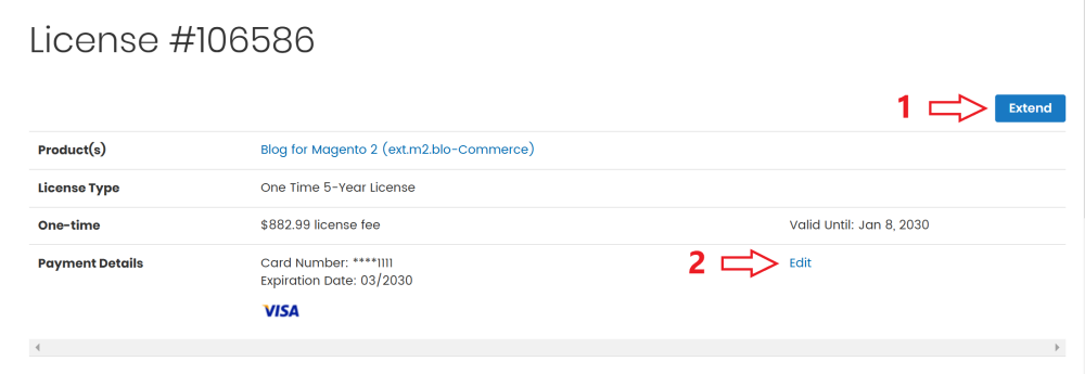 License Details Page