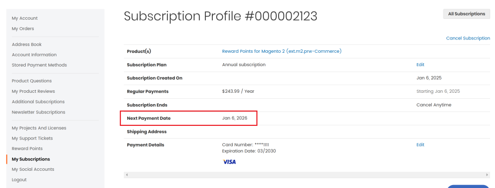 How often are notifications about future payments