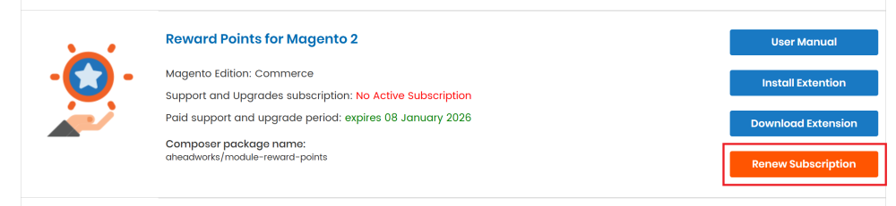 Renew the Subscription