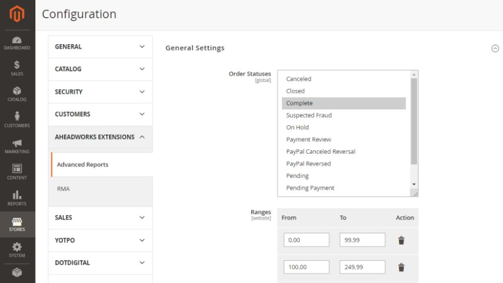 RMA Report Config | RMA and Advanced Reports for Magento 2