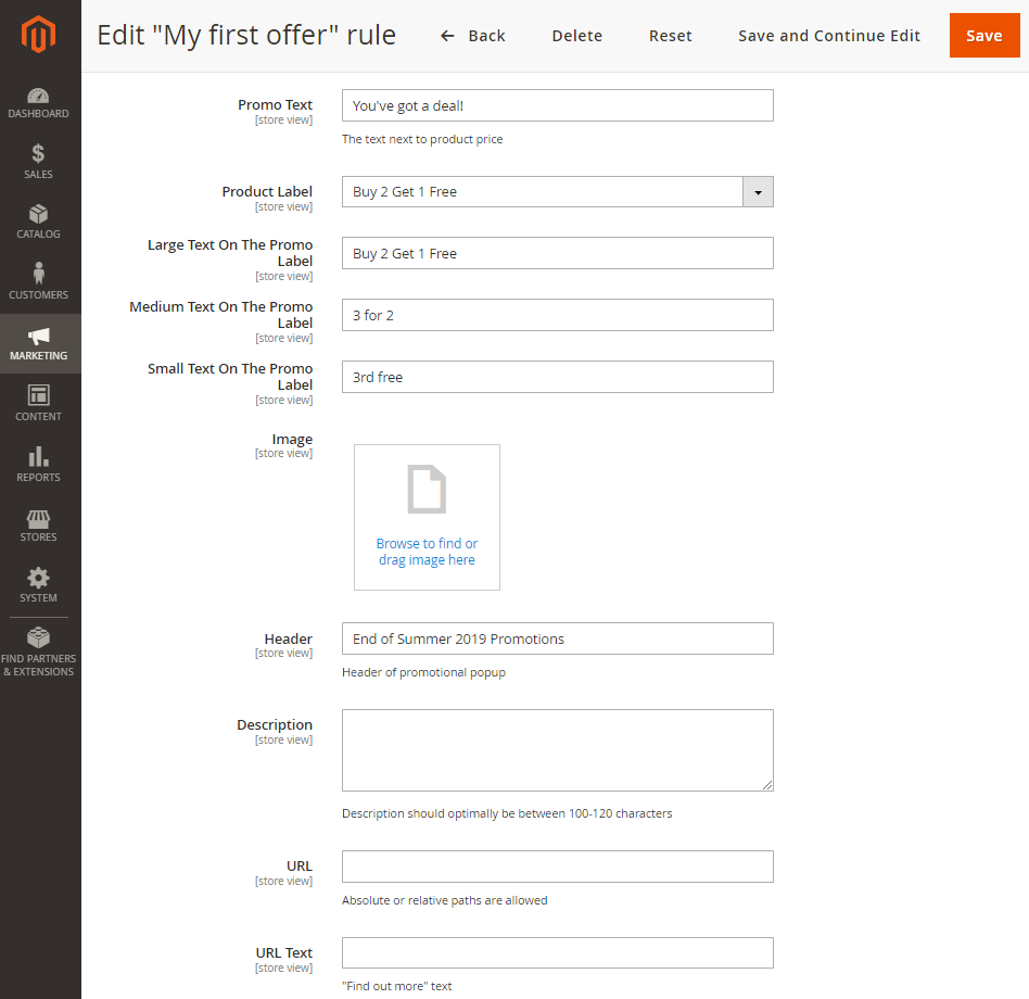Promo Settings | Add Free Product to Cart for Magento 2