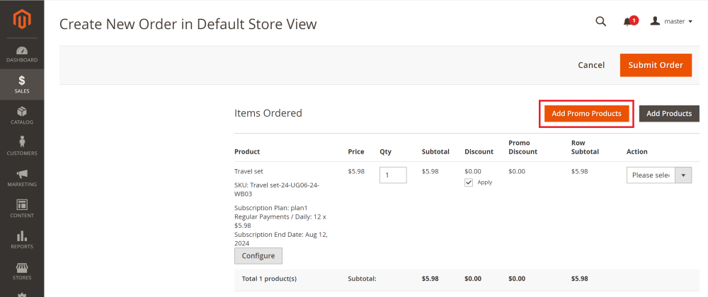Adding promo items to the subscription | Add Free Product to Cart and Advanced Subscription Products for Magento 2