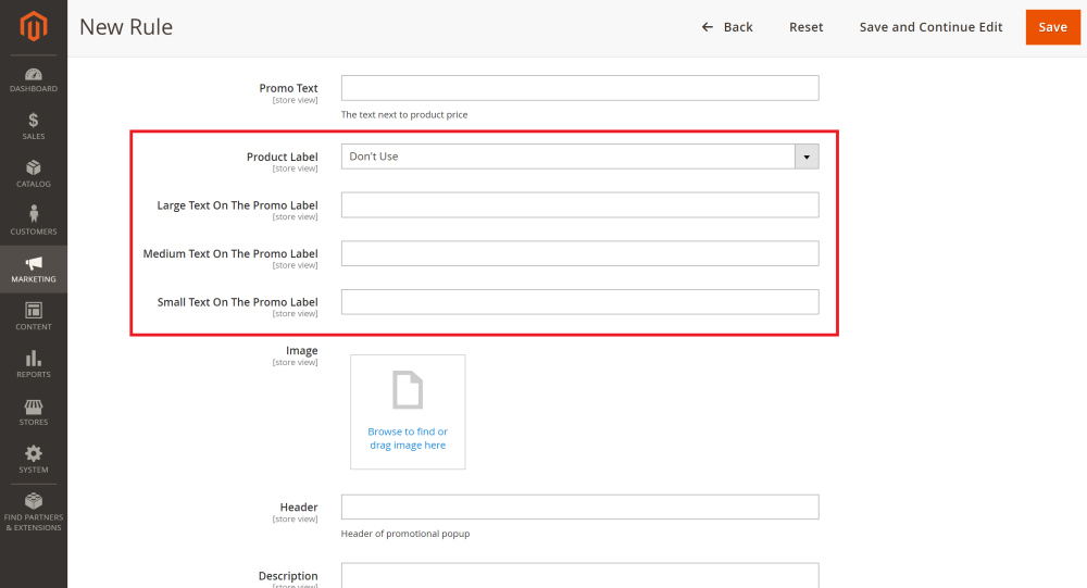 Promo Labels settings | Add Free Product to Cart and Product Labels for Magento 2