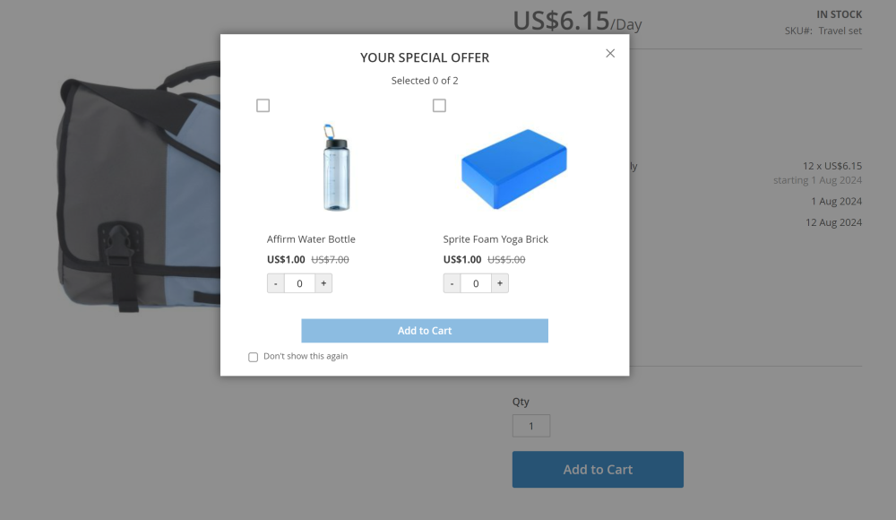 Special Offer popup | Add Free Product to Cart and Advanced Subscription Products for Magento 2