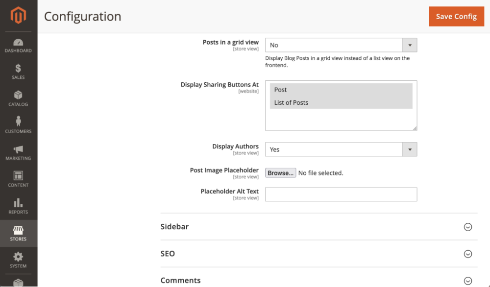 General settings | Blog for Magento 2
