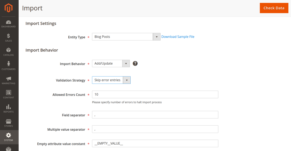 Import Blog Magento 2