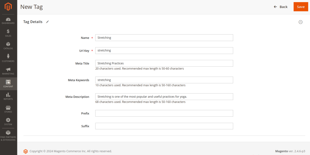 Create new tag on Blog for Magento 2