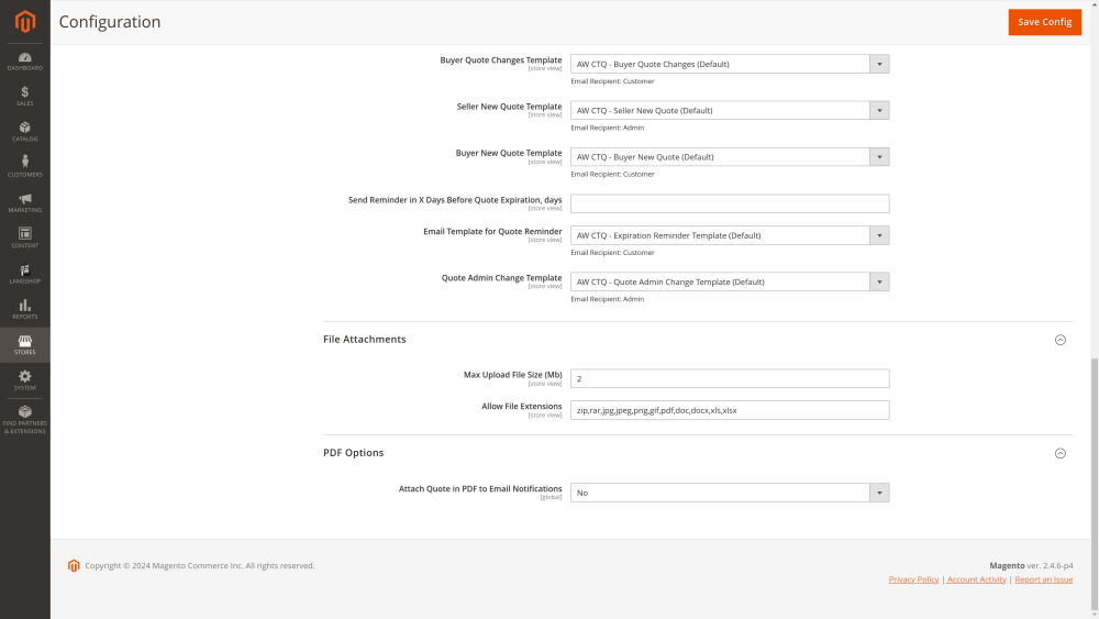 File attachments | Cart to Quote for Magento 2