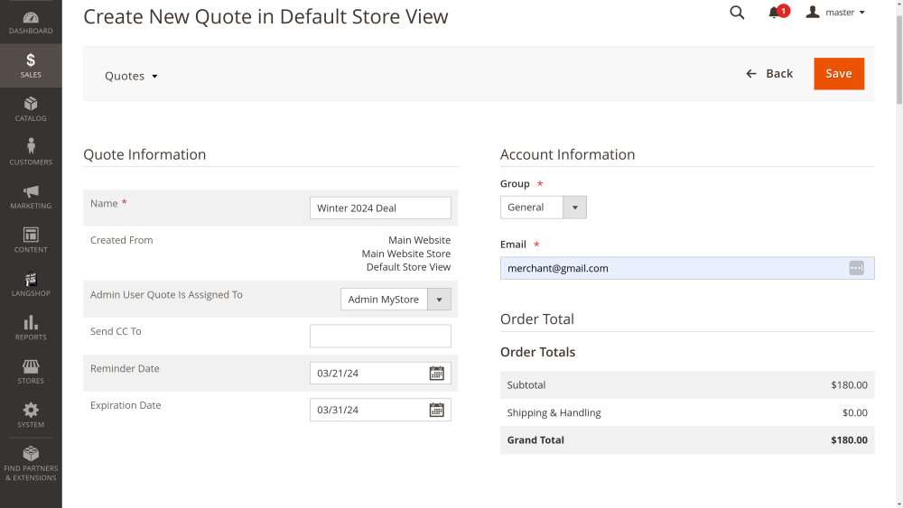 Create New Quote for customer | Cart to Quote for Magento 2