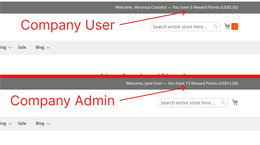 Company Admin and User Reward Points Display | Reward Points and Company Accounts for Magento 2