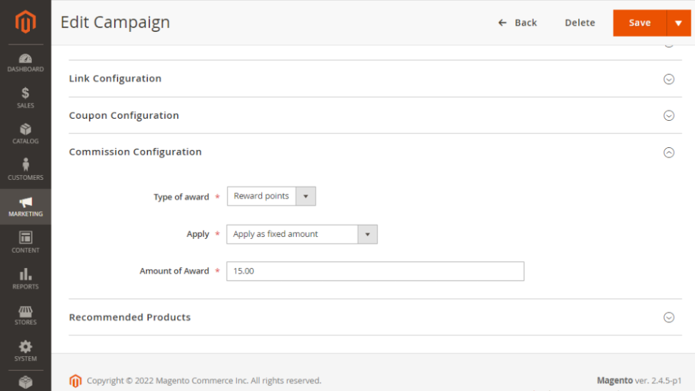 Commission Configuration | Reward Points and Affiliate for Magento 2