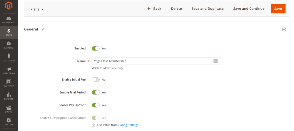 General Settings | Advanced Subscription Products for Magento 2