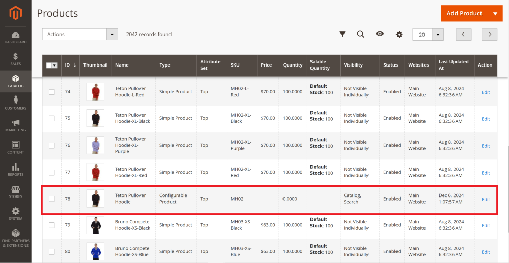 Parent Product in Grid | Advanced Subscription Products for Magento 2