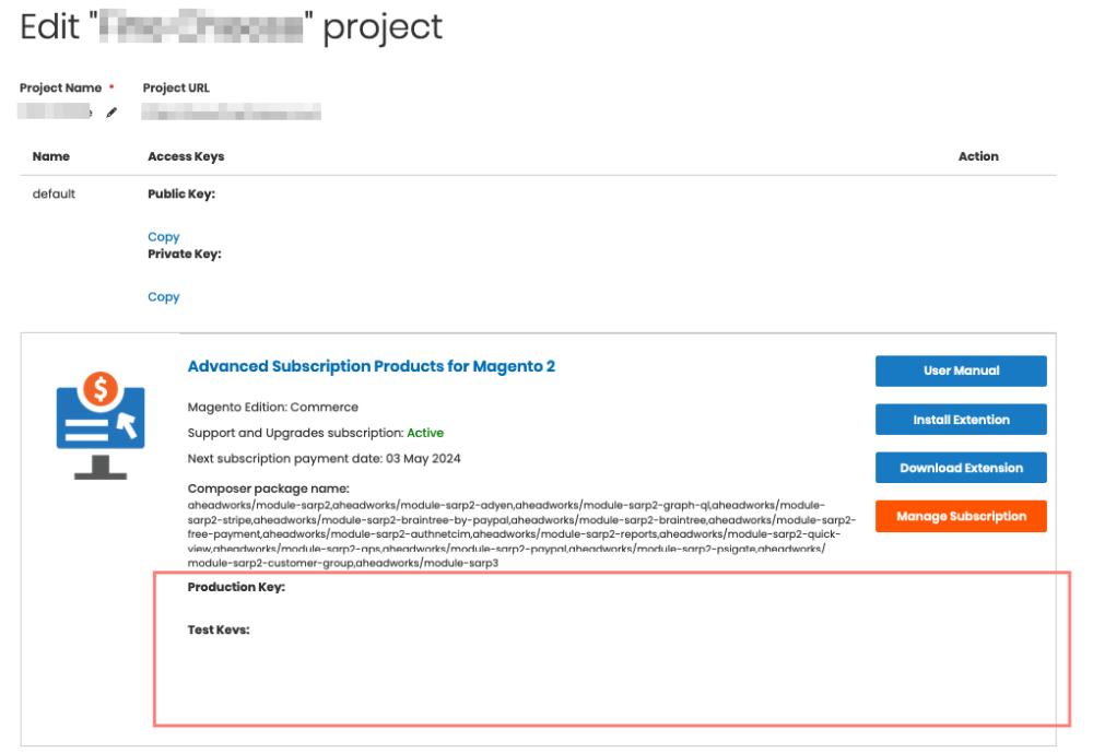License keys for version 3 in Advanced Subscription Products v.2 