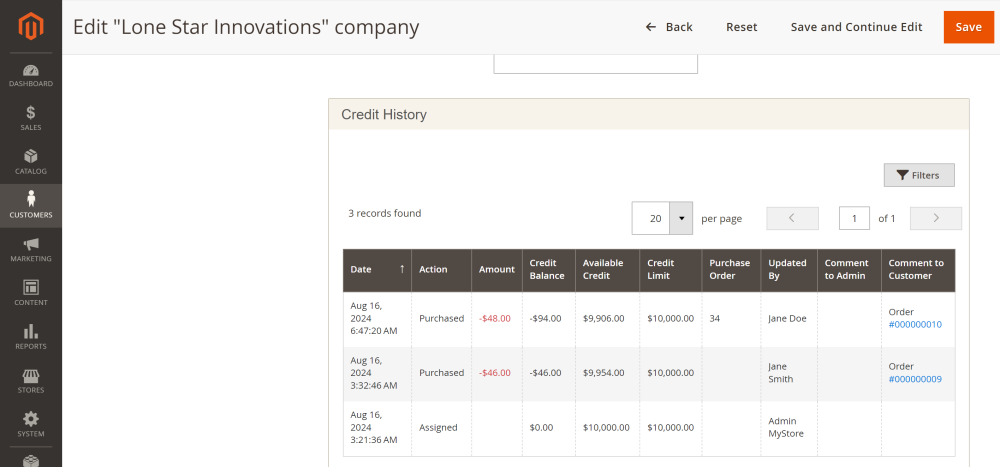 Company Credit History | Company Accounts and Company Credit for Magento 2