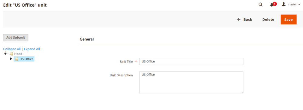 Add New Unit from Backend | Company Account hierarchy Magneto 2