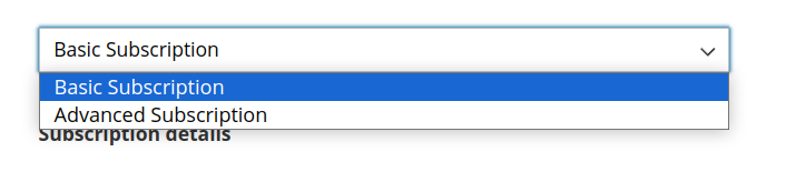 Dropdown switcher for subscription Magento 2
