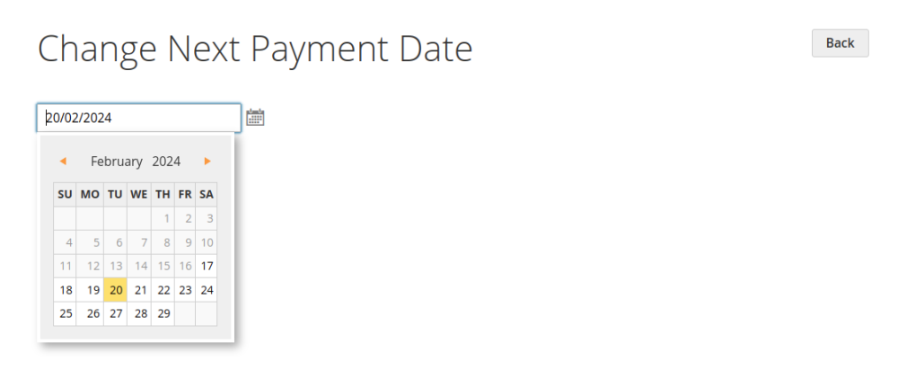 Change the date of your next payment | Advanced Subscription Products for Magento 2