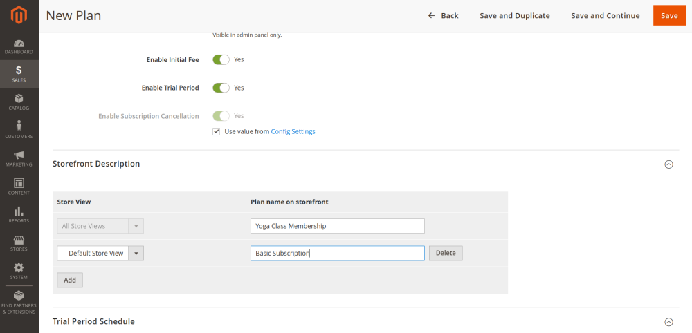storefront description of subscription plan Magento 2