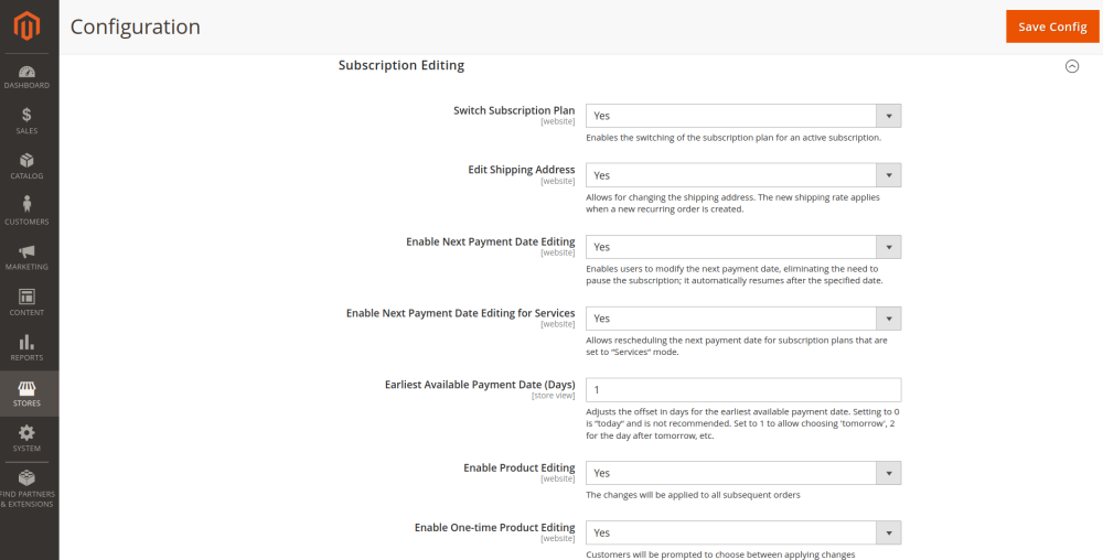 Allow subscription editing | Advanced Subscription Products for Magento 2