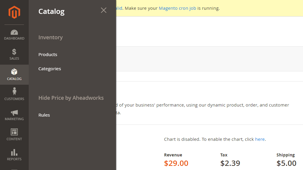 Hide Price starting 