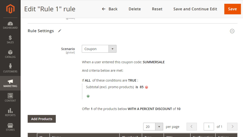 Coupon (subtotal excluding promo products) | Add Free Product to Cart for Magento 2