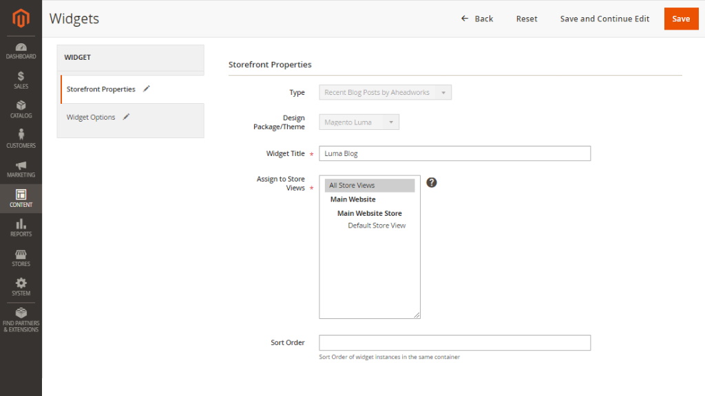 Storefront properties | Blog for Magento 2
