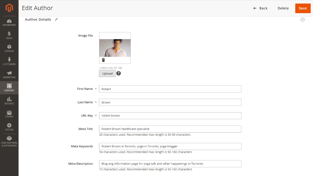 Creating new author | Blog for Magento 2