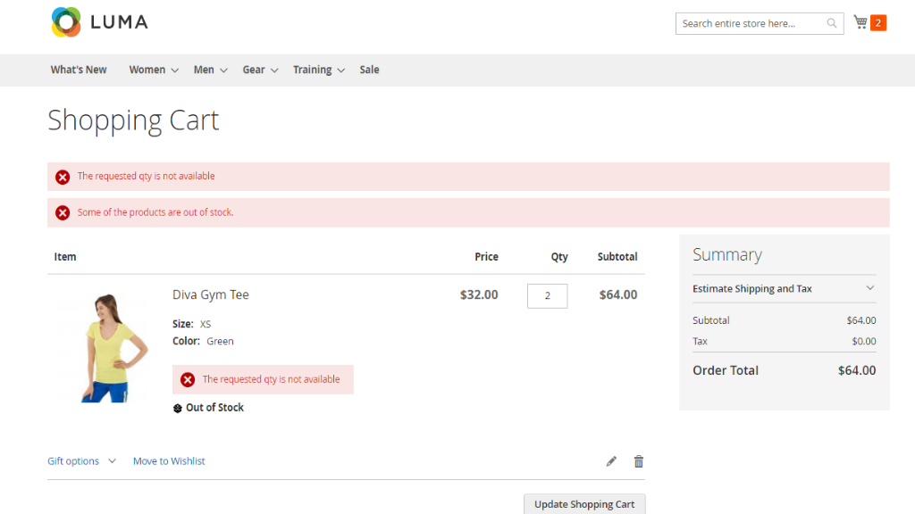 Shopping Cart Display | Custom Stock Status for Magento 2