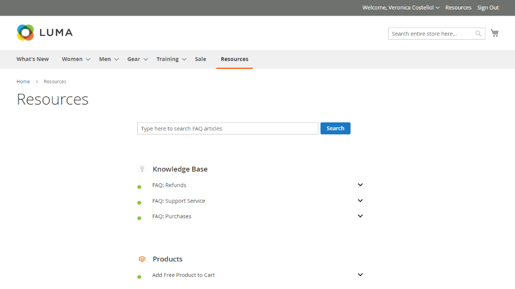 faq search | FAQ for Magento 2