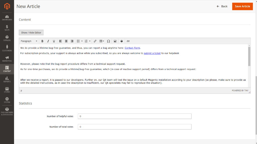 Content block&nbsp; | FAQ for Magento 2