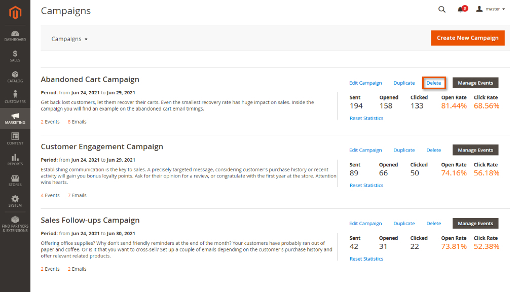 Campaigns | Follow Up Email for Magento 2