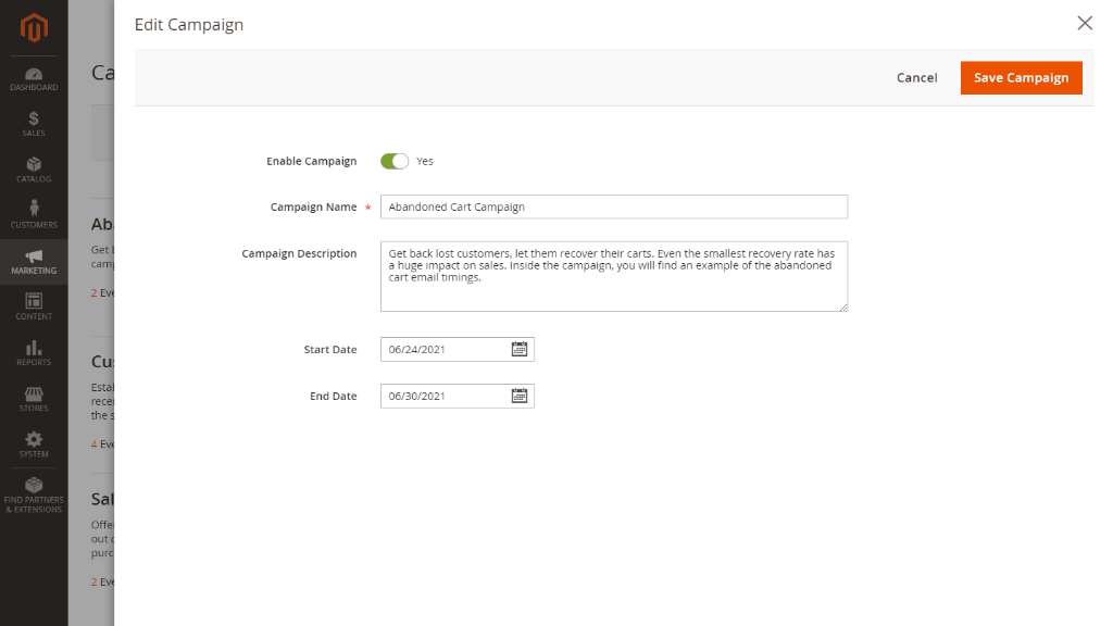 Campaigns | Follow Up Email for Magento 2