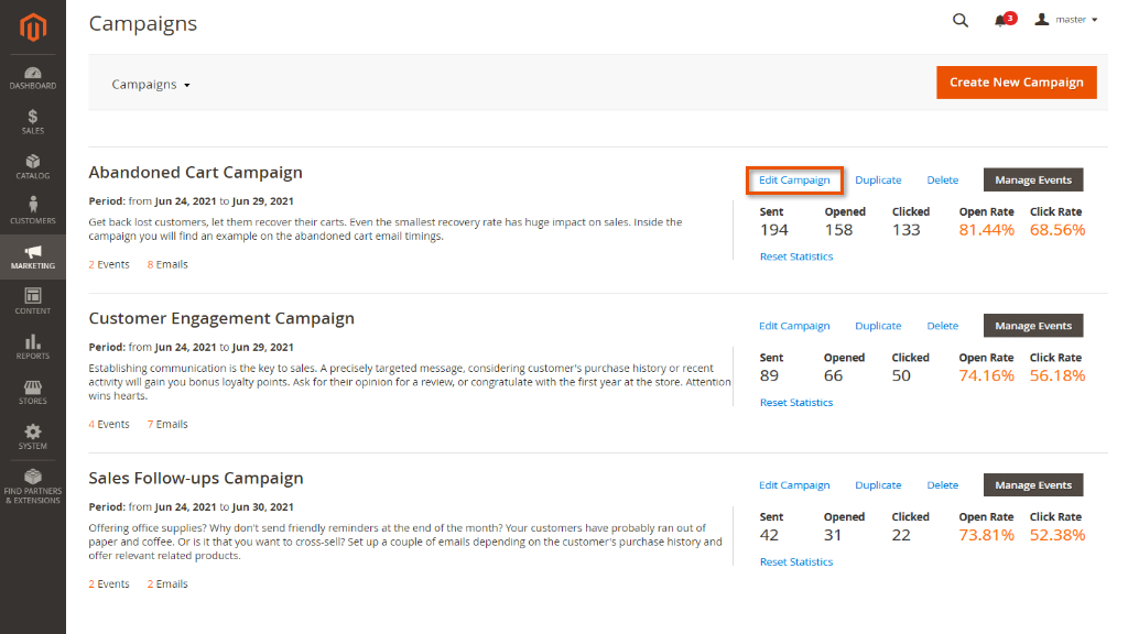 Campaigns | Follow Up Email for Magento 2