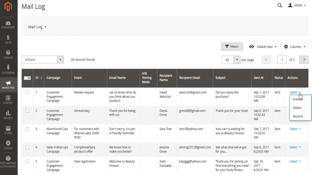 Mail Log | Follow Up Email for Magento 2
