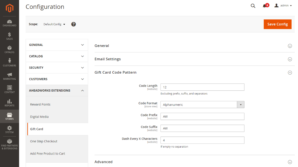 Gift Card Code Pattern | Gift Cart for Magento 2