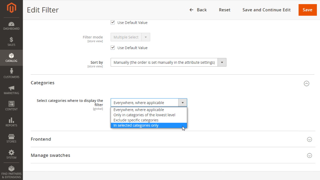 Manage Filters Grid | Layered Navigation for Magento 2