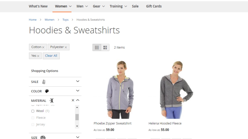Disabled facets and filters on the sidebar | Layered Navigation for Magento 2