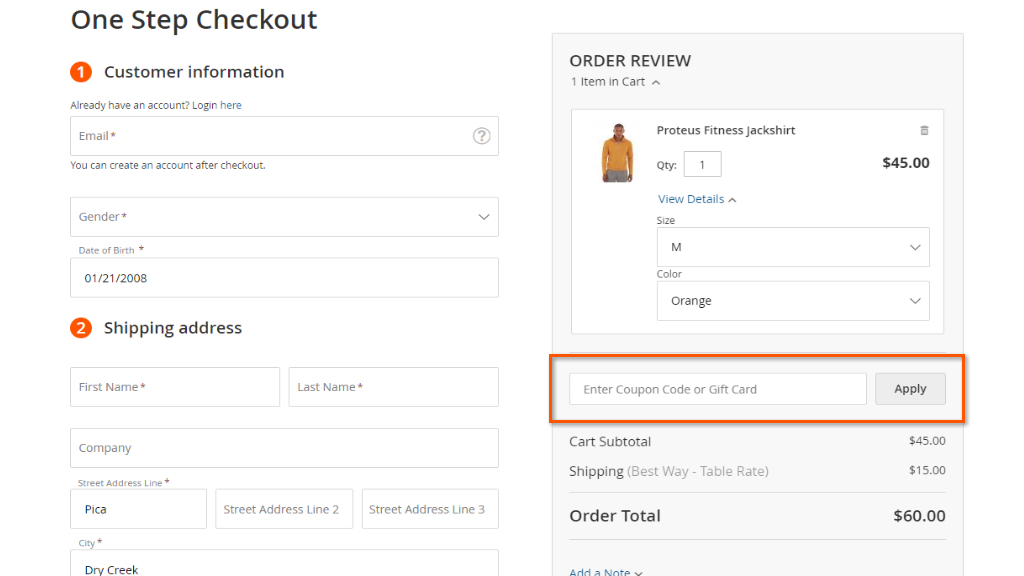 Order Review | Smart One Step Checkout for Magento 2