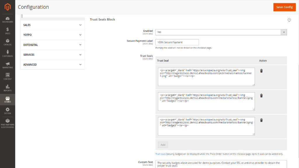 Trust Seals Block | Smart One Step Checkout for Magento 2