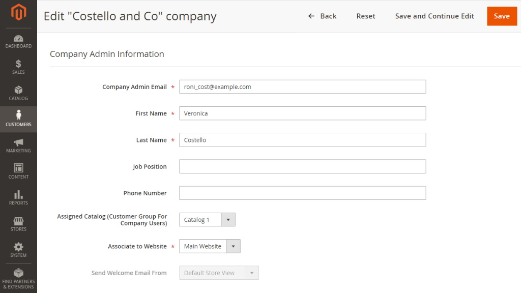 Assign the catalog to Company | Private Catalogs for Magento 2