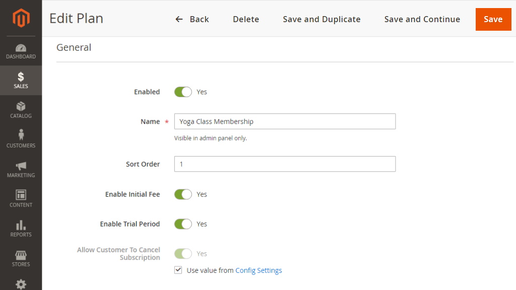 General Settings | Advanced Subscription Products for Magento 2