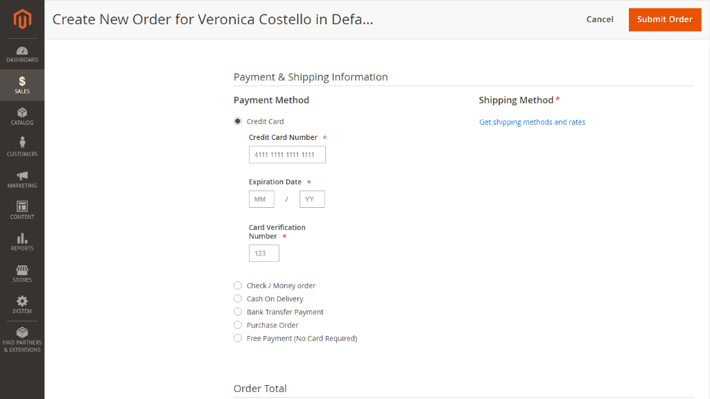 Placing a subscription order