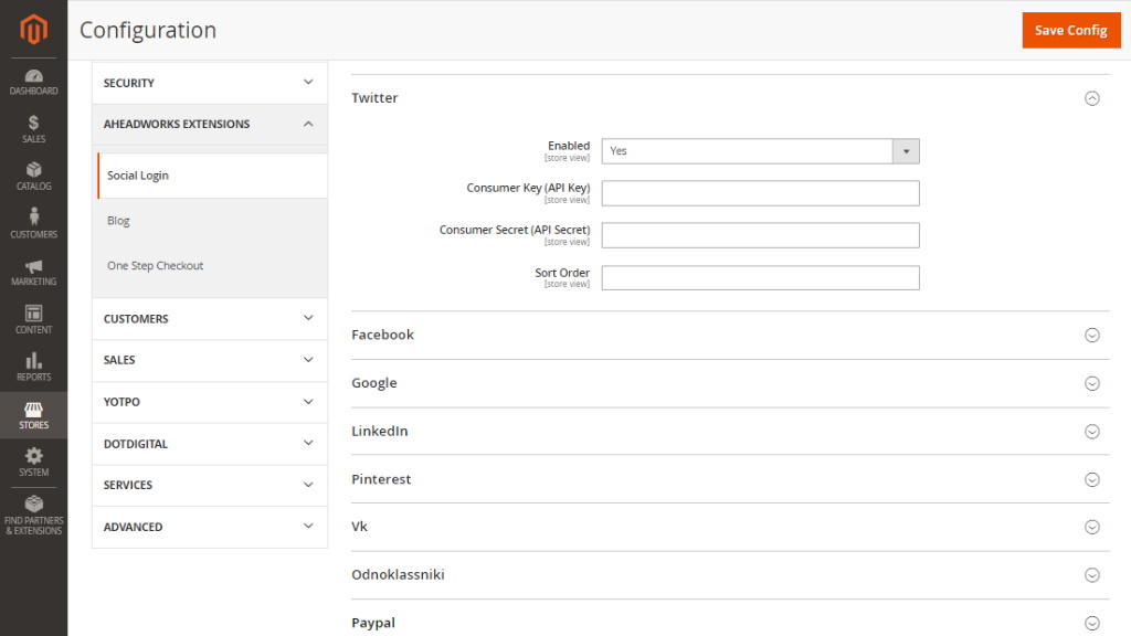 Social Login settings | Social Login for Magento 2