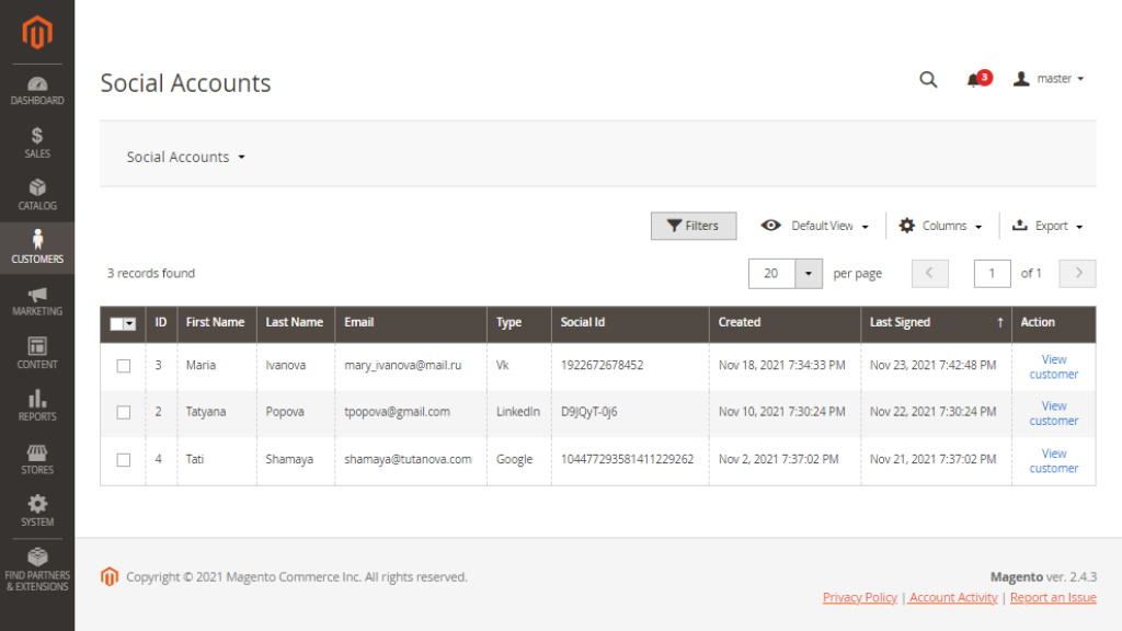 Managing Social Accounts | Social Login for Magento 2