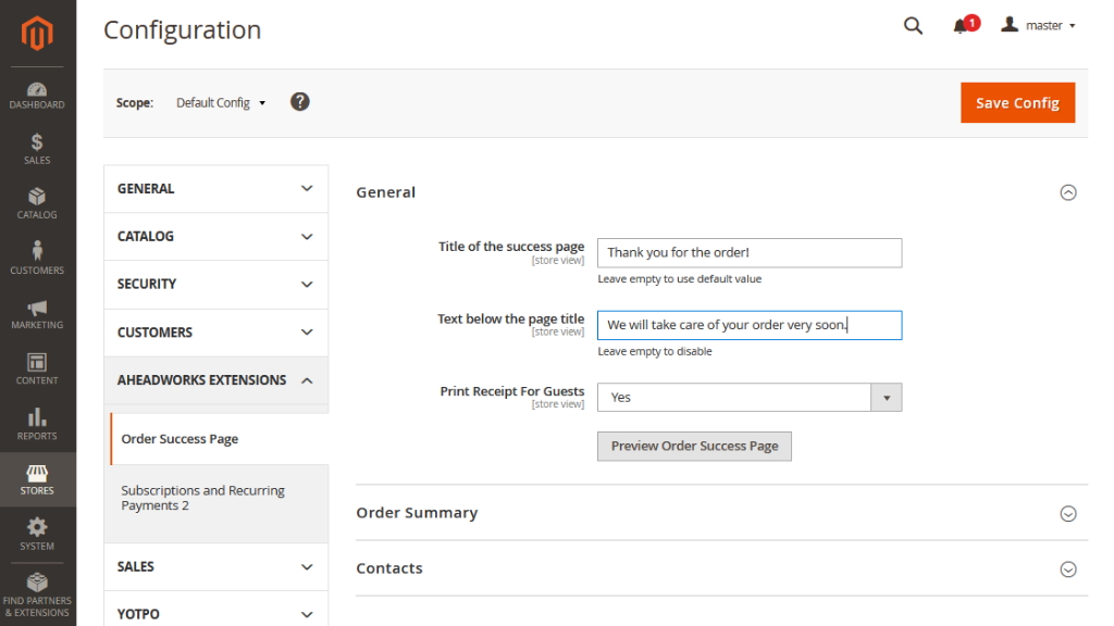 Text below the page title | Order Success Page for Magento 2