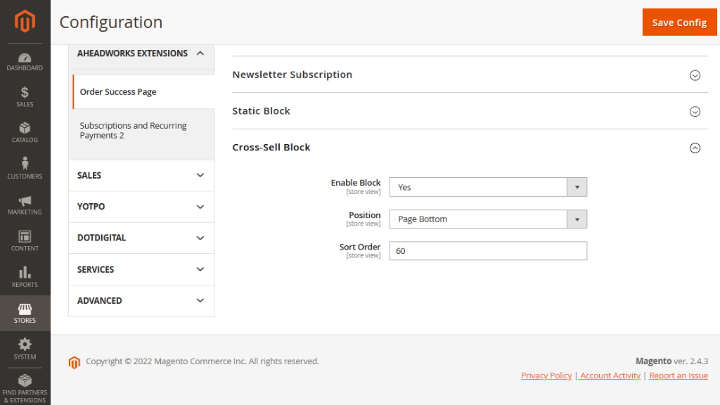 cross-sell block | Order Success Page for Magento 2