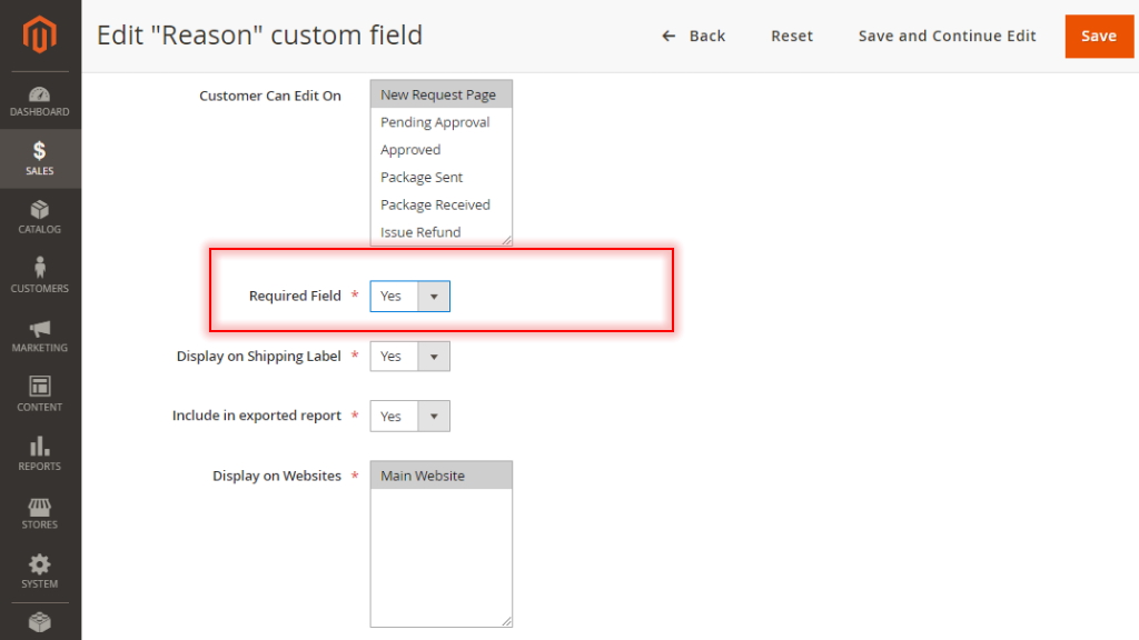 Required Fields