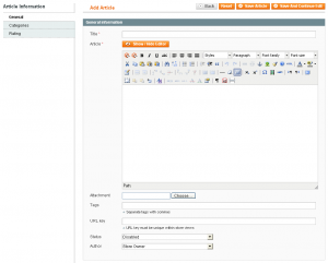 Article Information Page